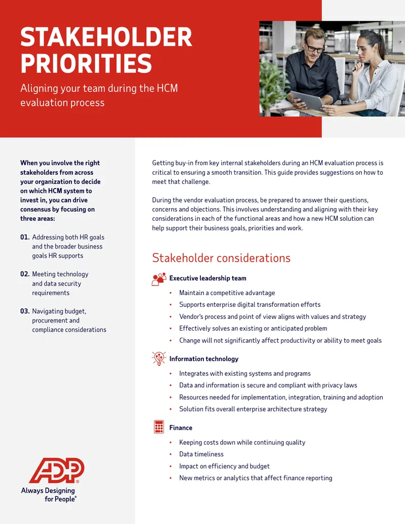 Stakeholder Priorities in HCM Evaluation Process