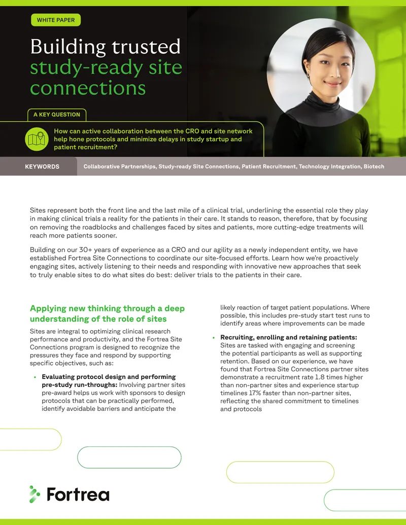 Fortrea Site Connections Program Overview