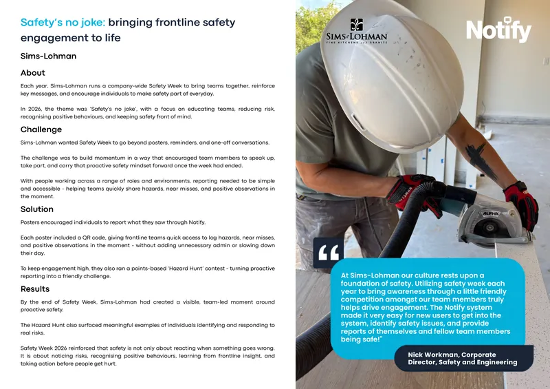 Sims-Lohman Safety Week Engagement Strategy