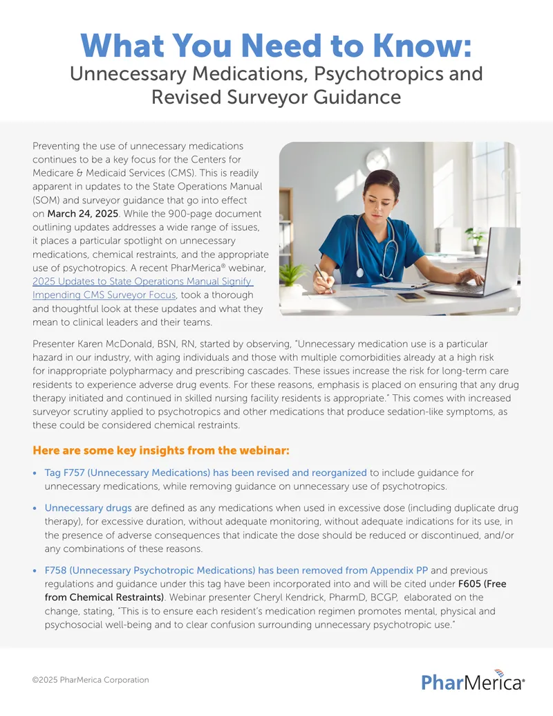 Updates on Unnecessary Medications and Psychotropic Use