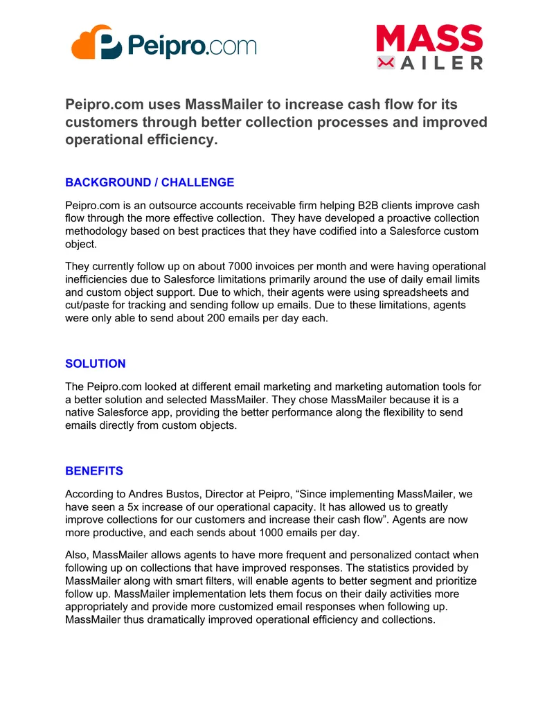 Operational Efficiency Improvement with MassMailer