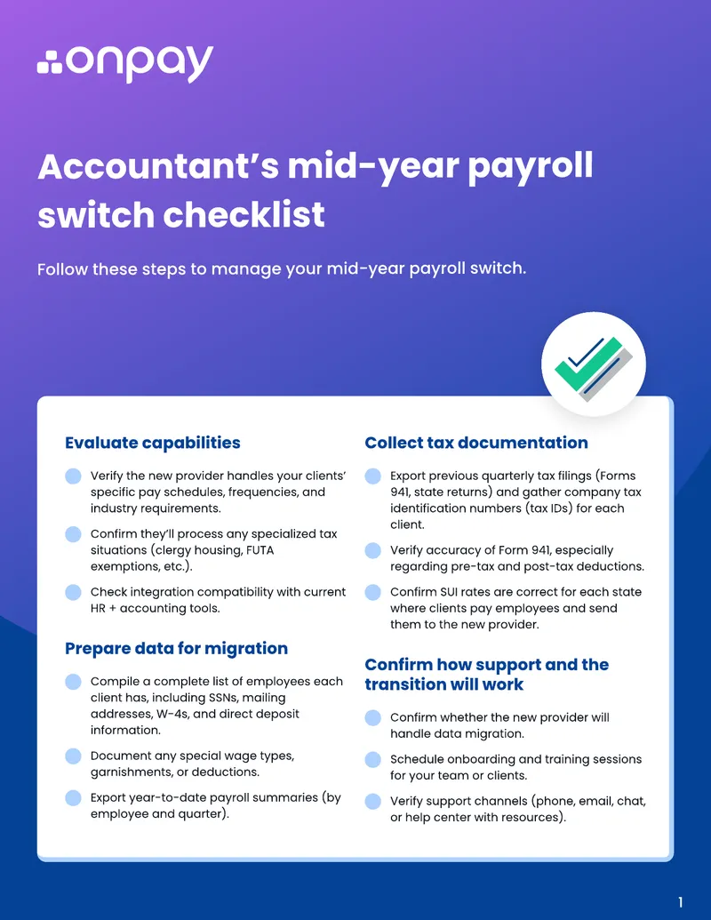 Mid-Year Payroll Switch Checklist for Accountants