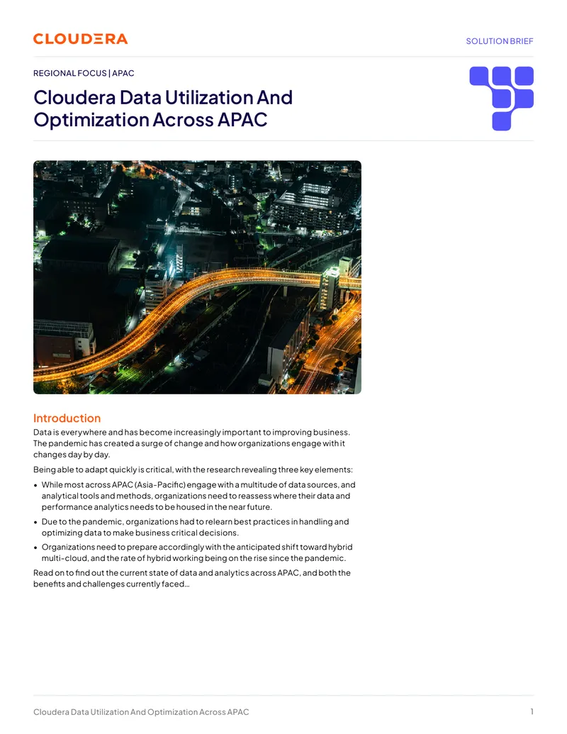 Cloudera Data Utilization and Optimization Across APAC