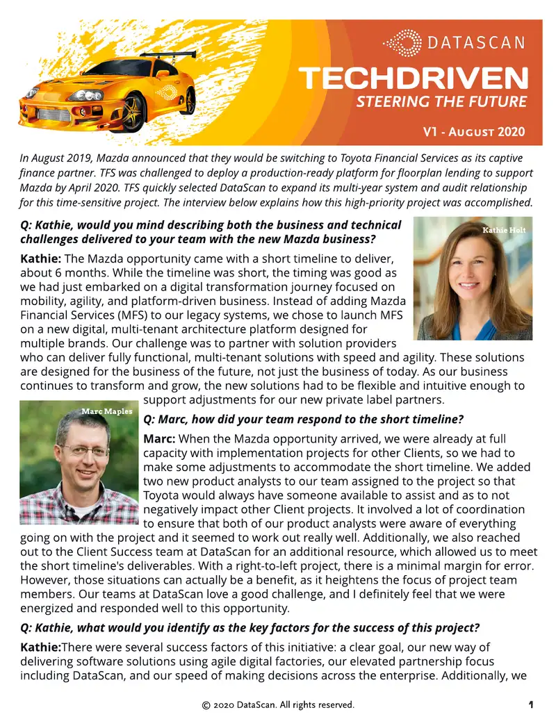 Mazda Financial Services Implementation Challenges