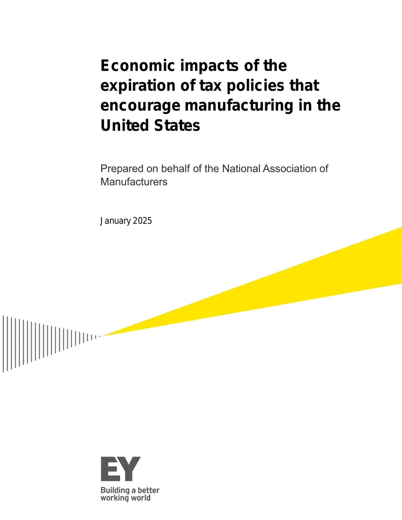Economic Impacts of Expiring Tax Policies on Manufacturing