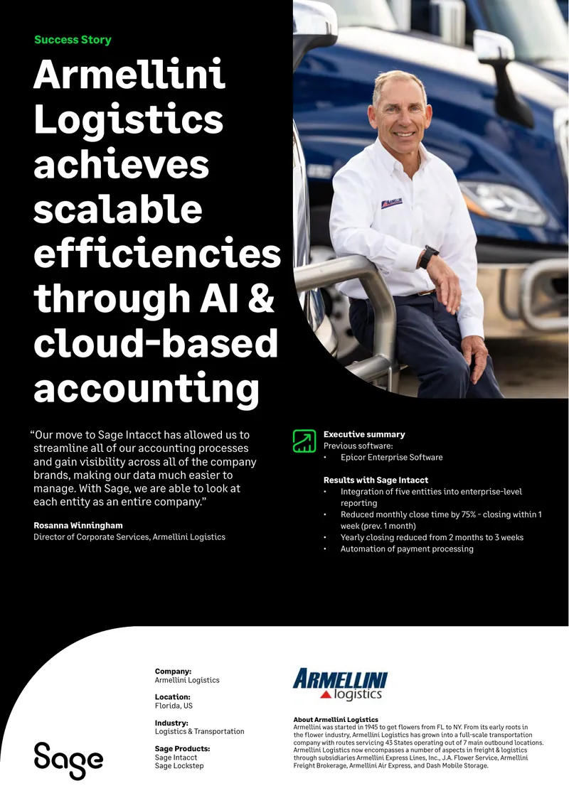 Armellini Logistics Financial Modernization Case Study