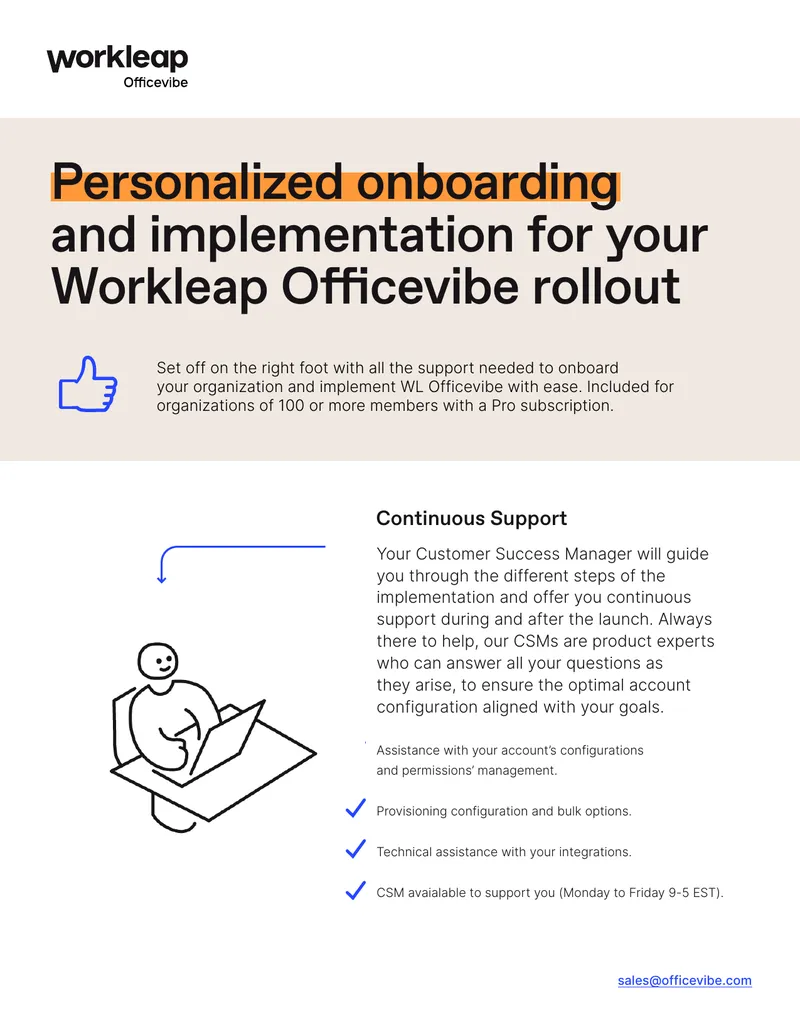Personalized Onboarding for Workleap Officevibe Implementation