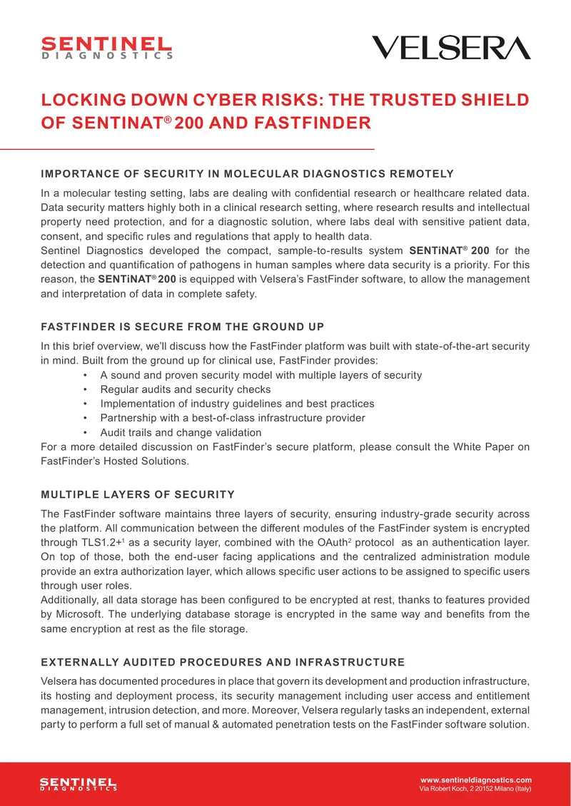 Security Framework for SENTiNAT® 200 and FastFinder