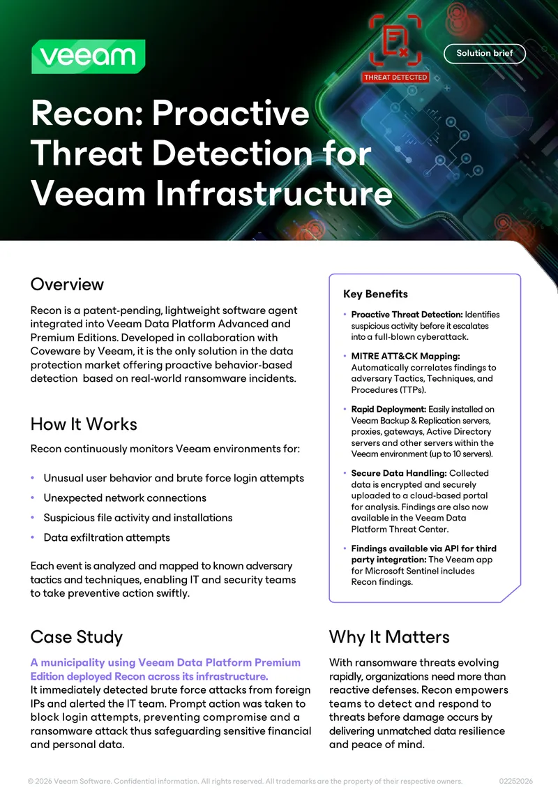 Proactive Threat Detection for Veeam Infrastructure
