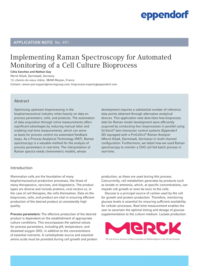 Implementing Raman Spectroscopy for Bioprocess Monitoring
