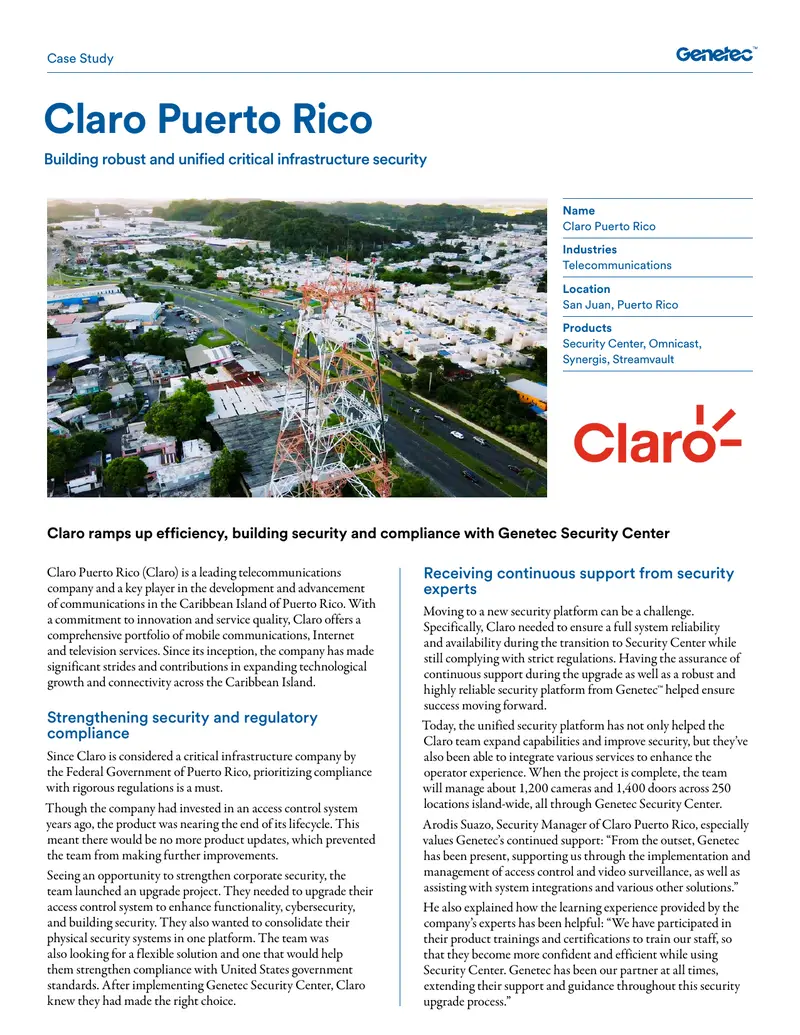 Claro Puerto Rico Security System Upgrade Case Study