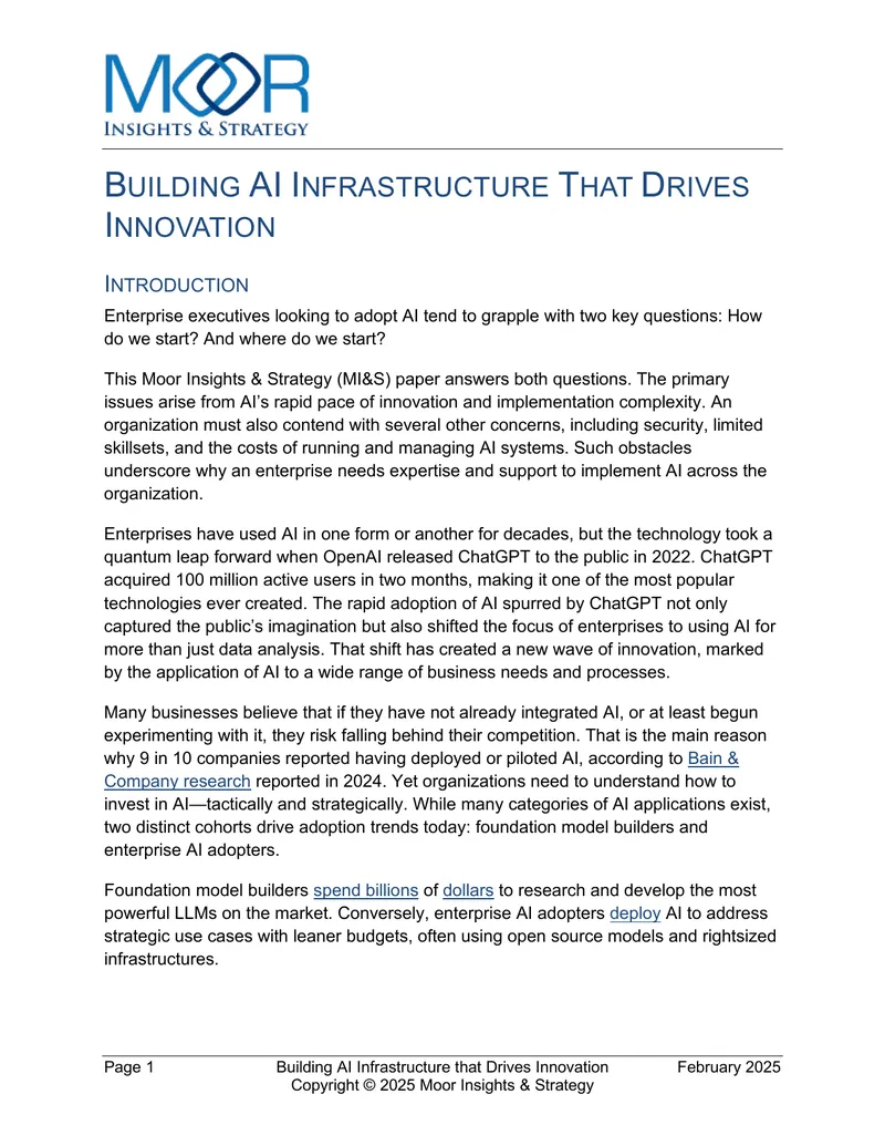 Building AI Infrastructure for Enterprise Innovation