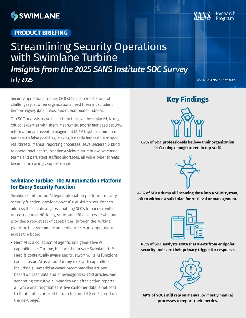 Streamlining Security Operations with Swimlane Turbine