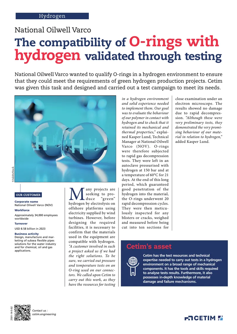 O-Ring Compatibility Testing in Hydrogen Environments