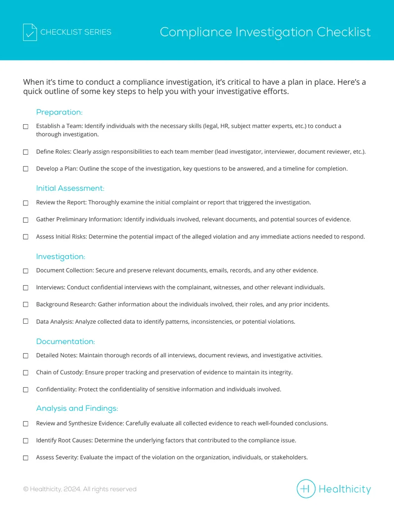Compliance Investigation Process Guide