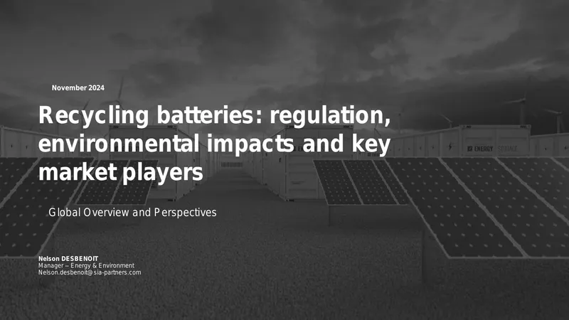 Battery Recycling Regulation and Market Overview