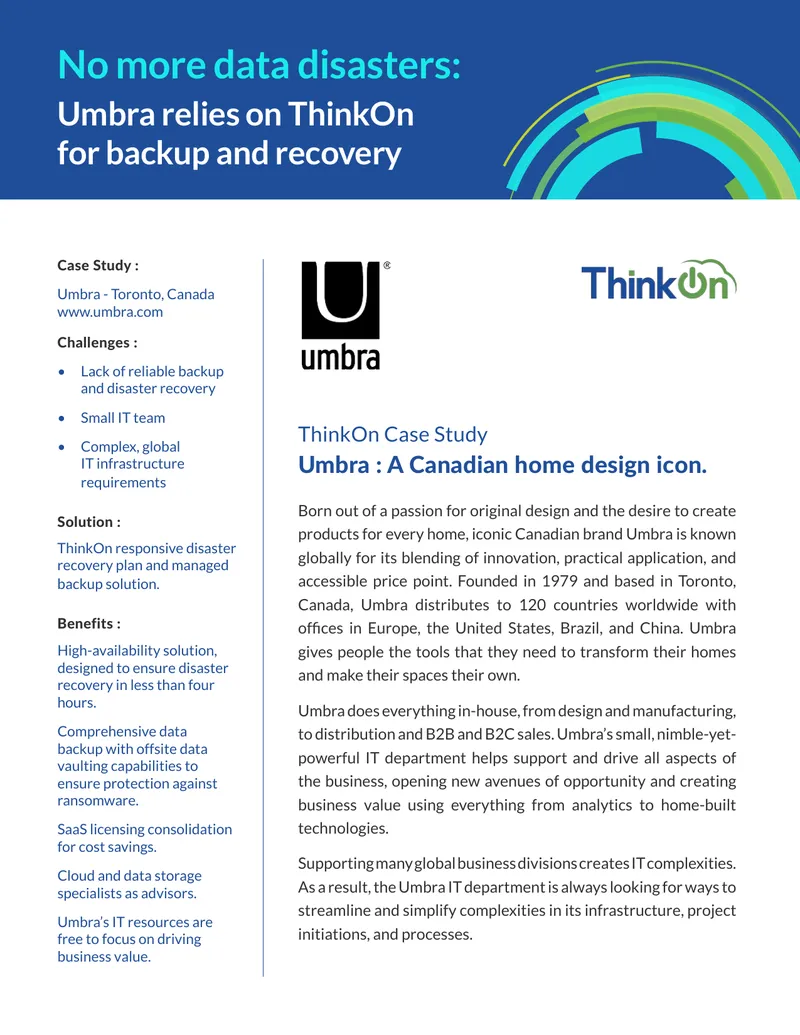 Umbra Case Study on Backup and Recovery Solutions