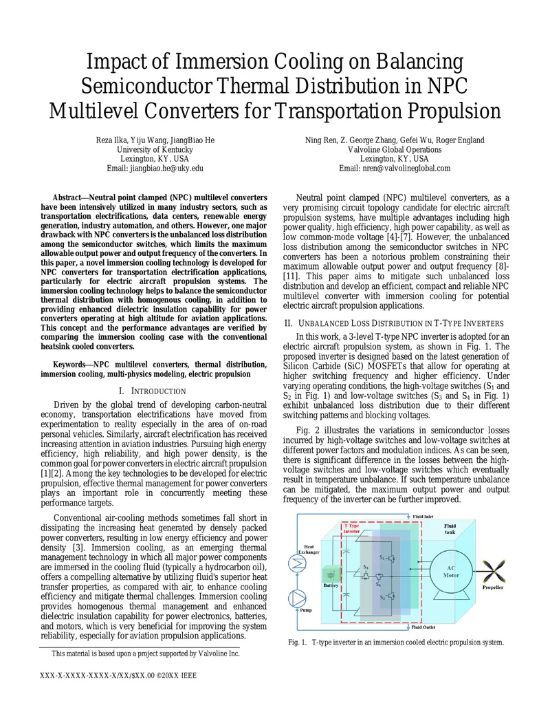 Impact of Immersion Cooling on NPC Multilevel Converters