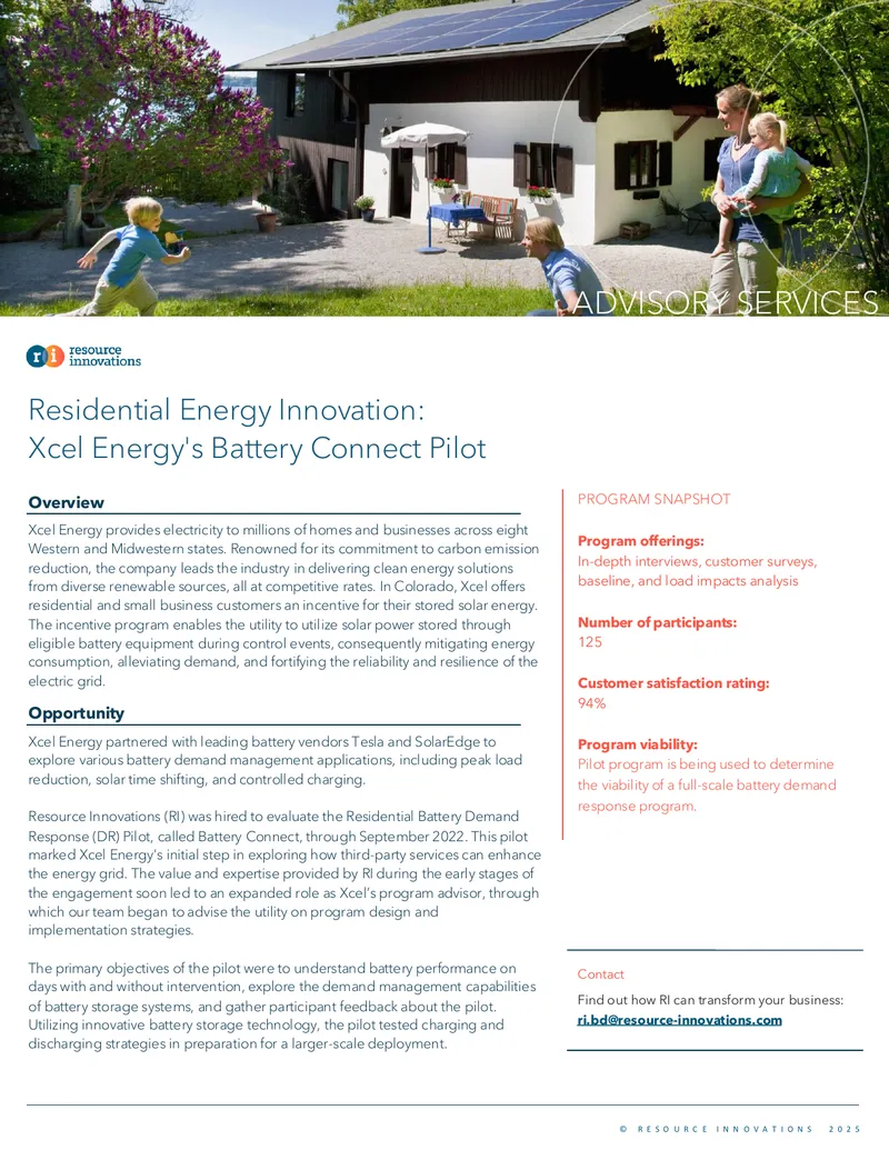 Xcel Energy Residential Battery Connect Pilot Evaluation