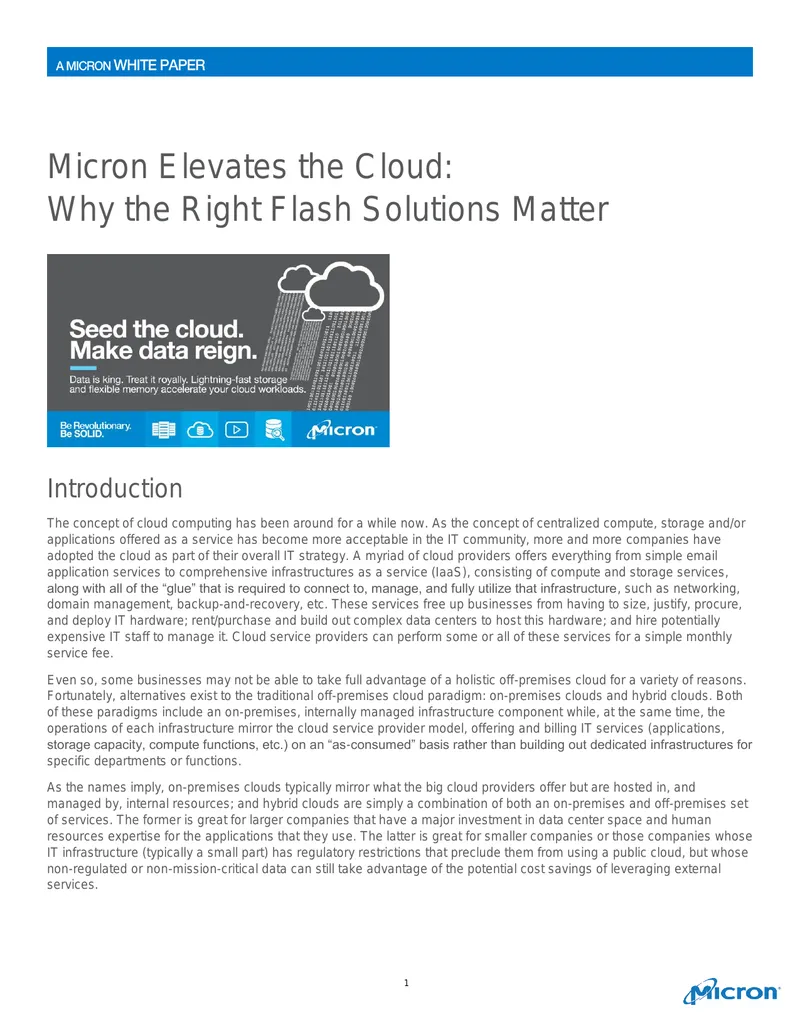 Micron's Cloud Solutions and Infrastructure Strategies