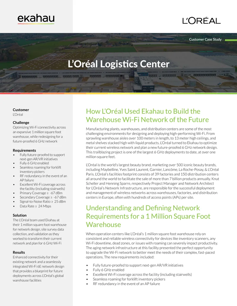 L’Oréal Warehouse Wi-Fi Network Optimization Case Study