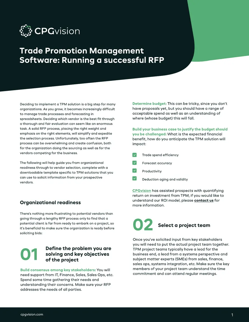 Trade Promotion Management RFP Process Guide