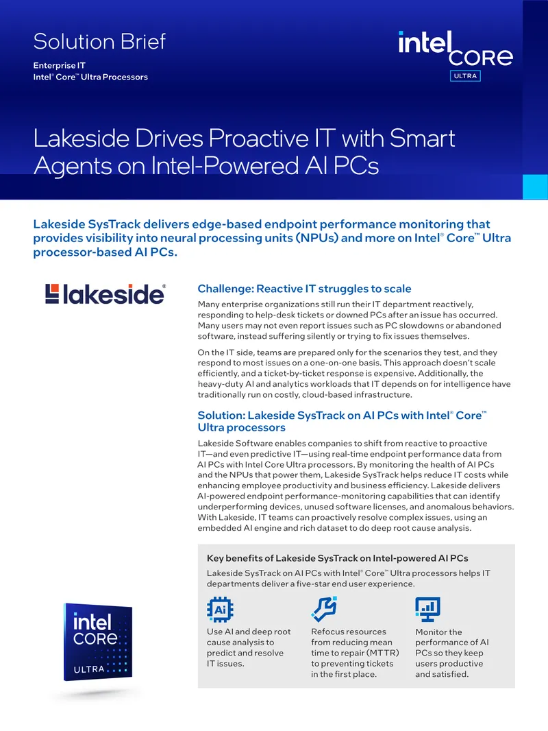 Proactive IT Solutions with AI-Powered Intel PCs