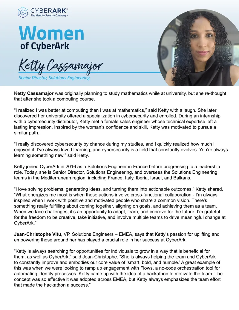 Career Journey of Ketty Cassamajor at CyberArk