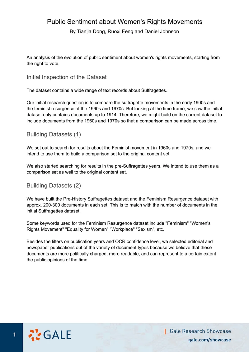 Public Sentiment Analysis of Women's Rights Movements