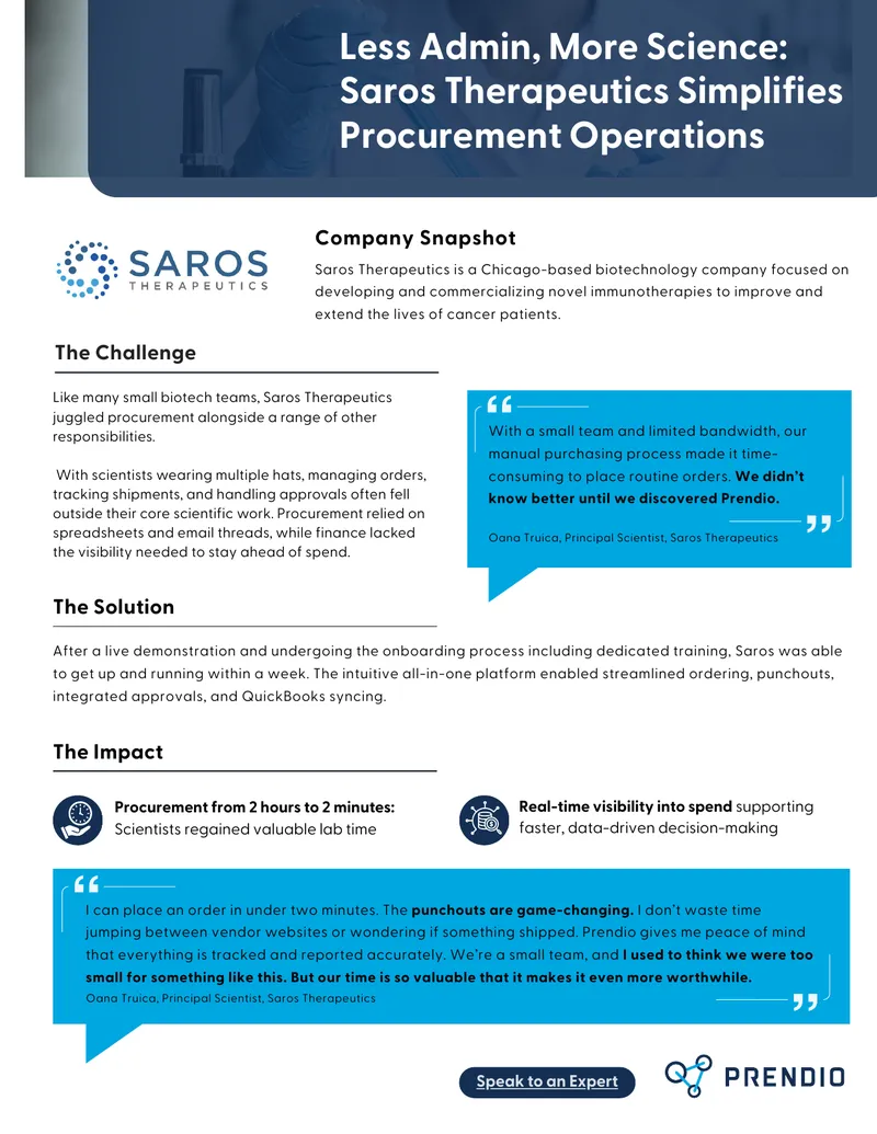 Saros Therapeutics Procurement Operations Case Study