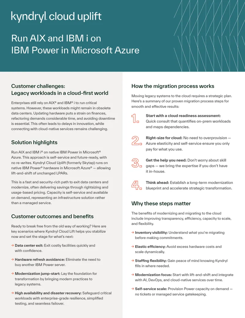 Migration of Legacy Workloads to Microsoft Azure