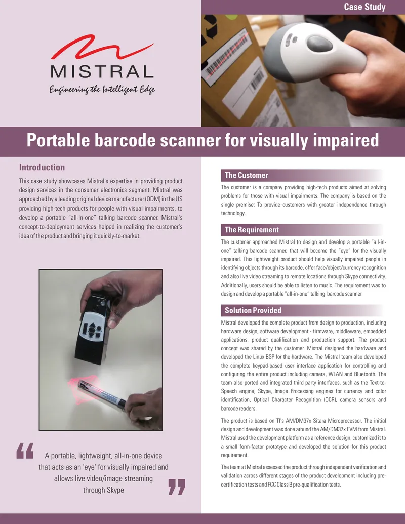 Development of Portable Talking Barcode Scanner