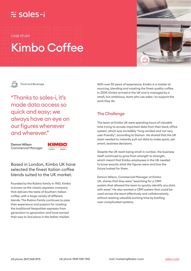 Kimbo Coffee CRM Implementation Case Study