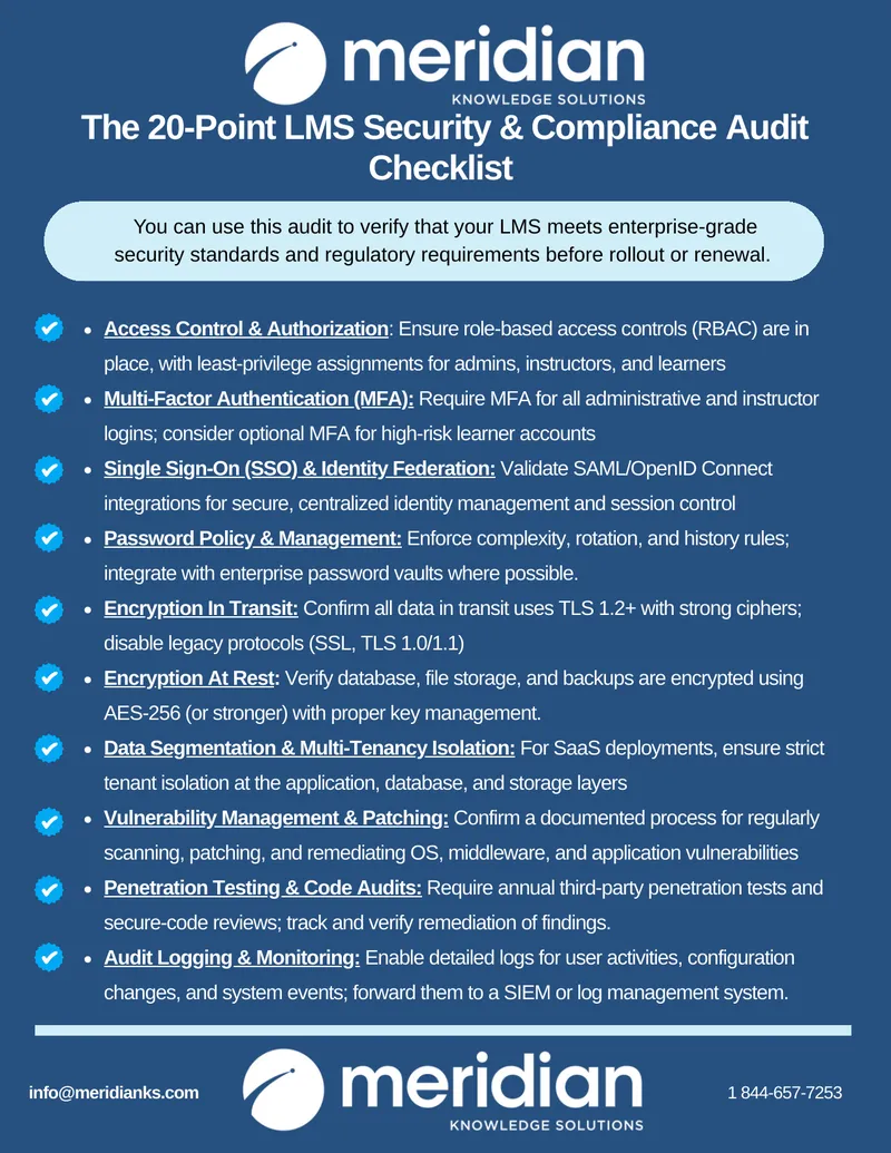 20-Point LMS Security and Compliance Audit Checklist