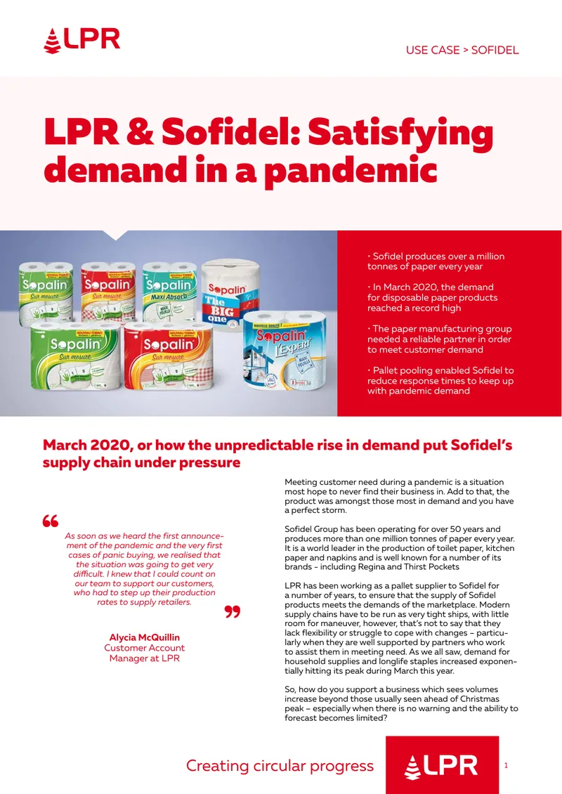 Pallet Pooling Support for Sofidel During Pandemic