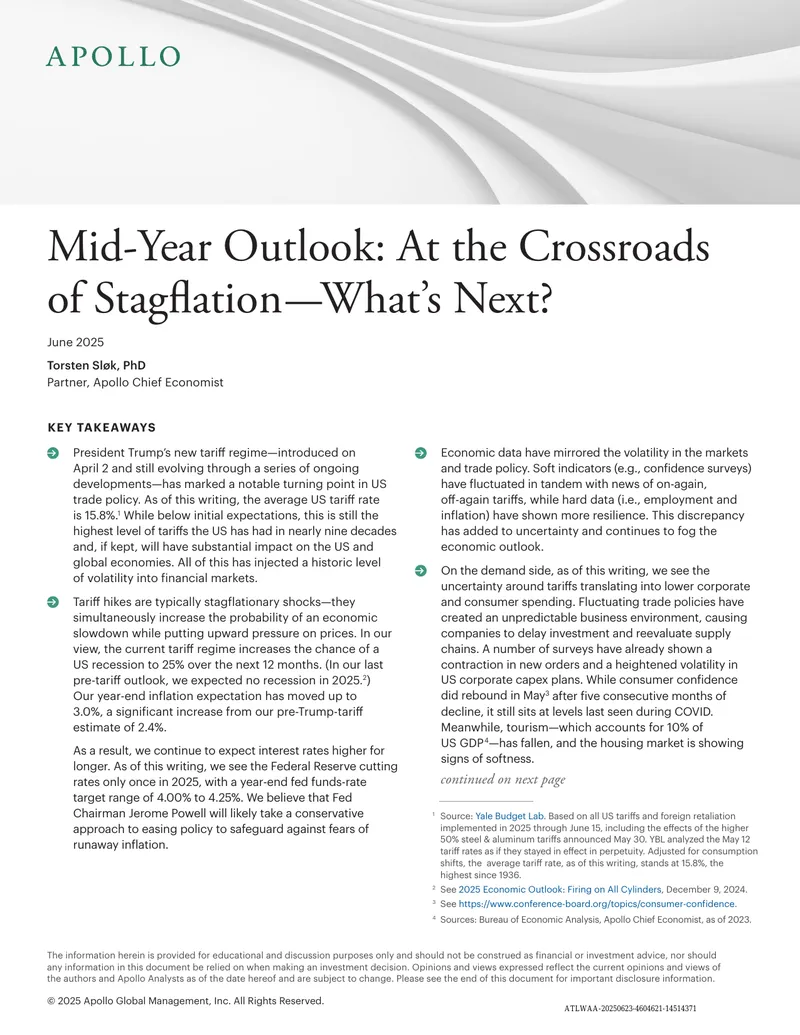 Mid-Year Economic Outlook on Stagflation Risks