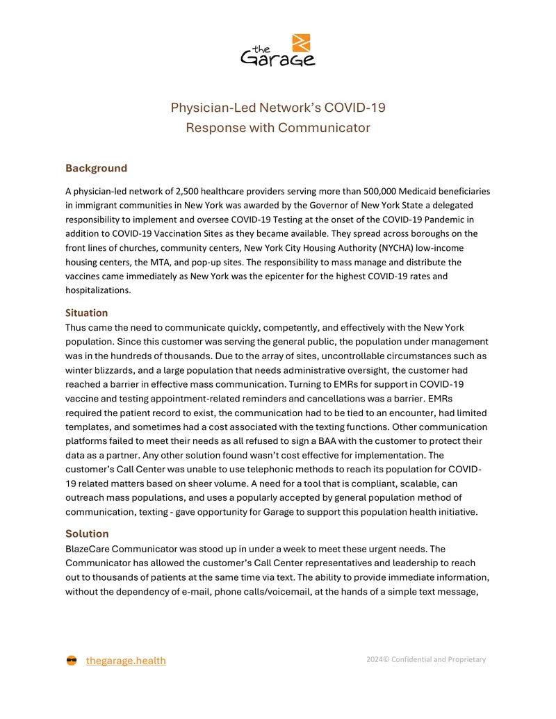 Physician-Led Network COVID-19 Communication Strategy