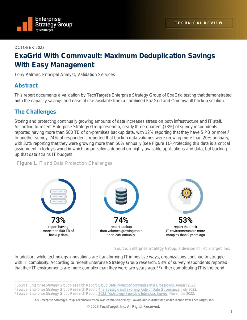 Technical Review of ExaGrid and Commvault Integration