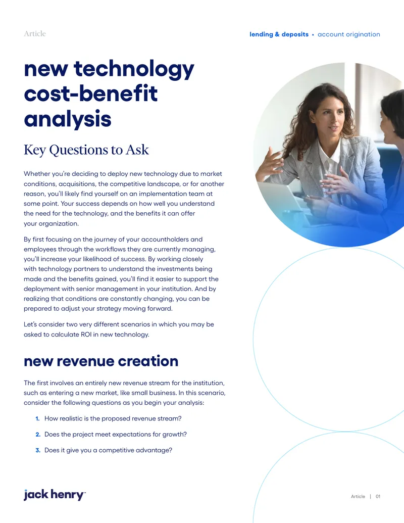 Cost-Benefit Analysis for New Technology Implementation
