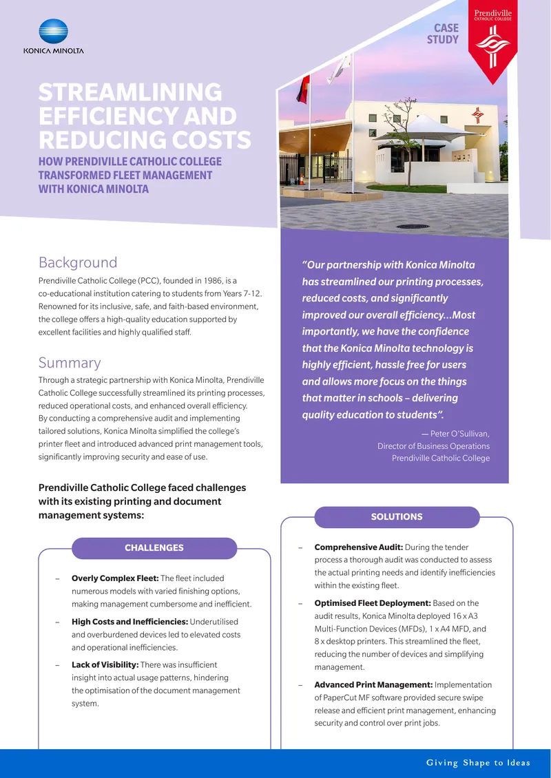 Prendiville Catholic College Fleet Management Case Study