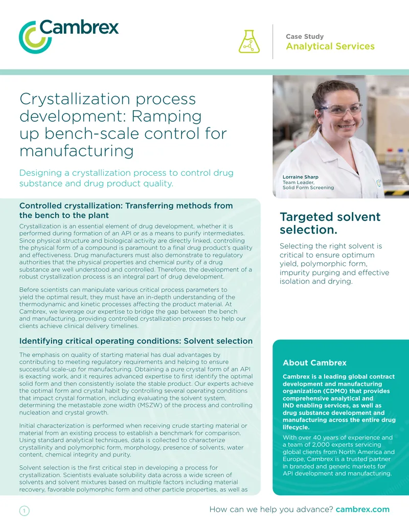 Crystallization Process Development in Drug Manufacturing