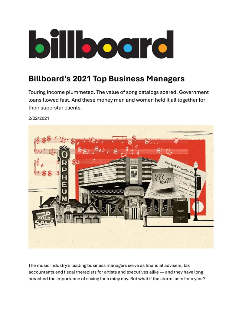 Business Managers in the Music Industry During the Pandemic