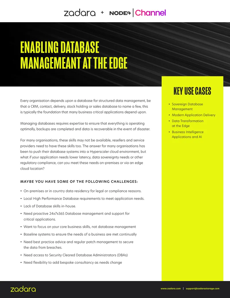 Database Management Solutions at the Edge
