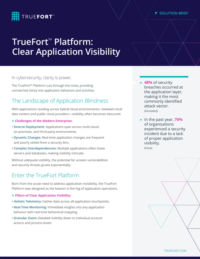 TrueFort Platform Application Visibility Solution Brief