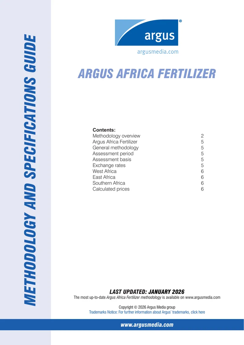 Argus Africa Fertilizer Methodology and Specifications Guide