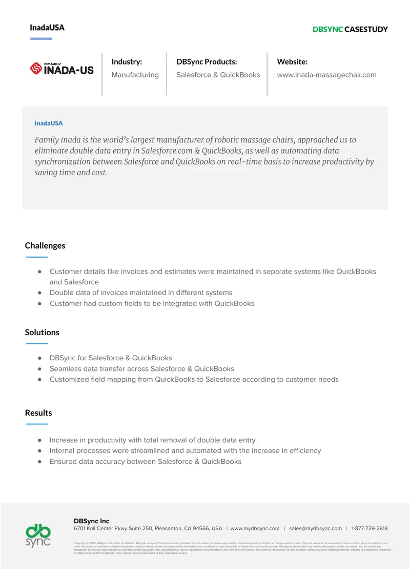 DBSync Case Study on Salesforce and QuickBooks Integration