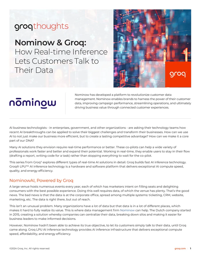 NominowAI and Groq Real-time Data Management Solution