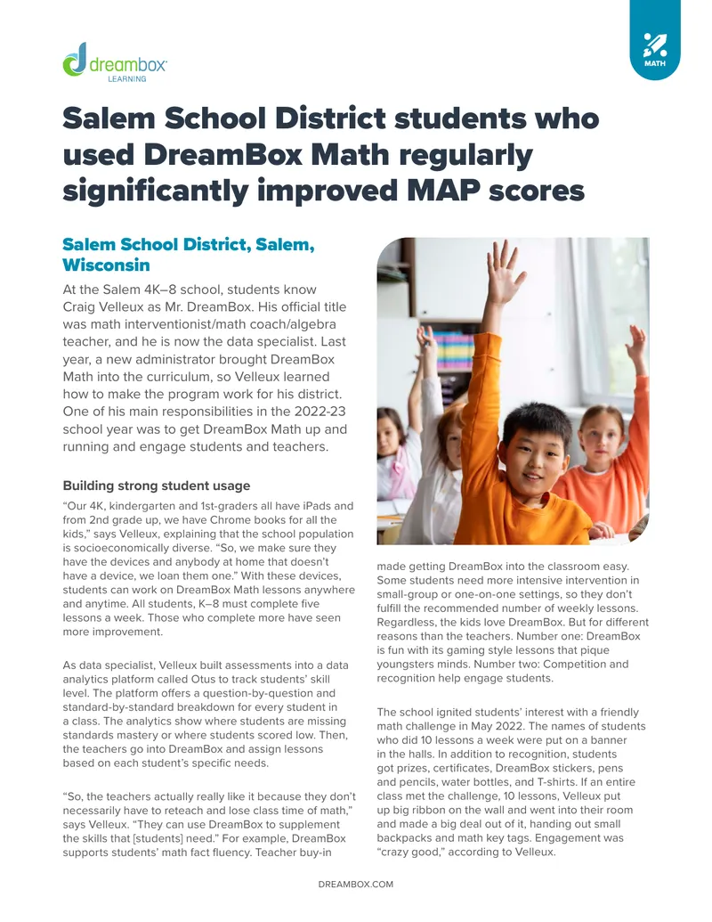 DreamBox Math Implementation in Salem School District