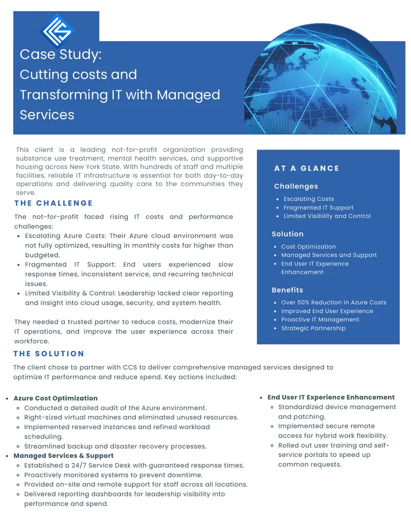 Cost Reduction and IT Transformation Case Study
