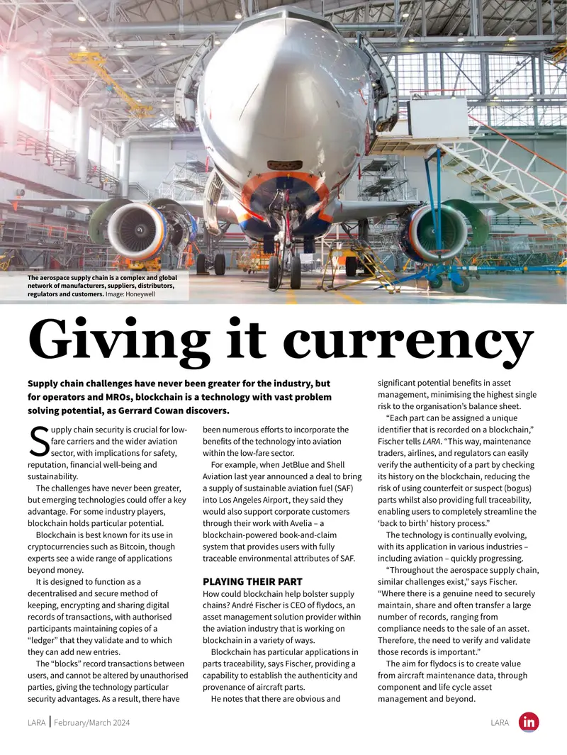 Blockchain Applications in Aviation Supply Chain Management